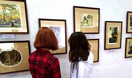 Учащиеся колледжа посетили выставку графических работ И. Д. Шаймарданова